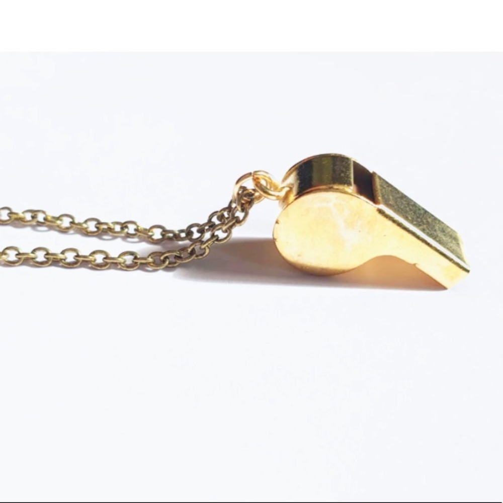 Gold whistle necklace